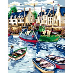 Canevas Luc Création Les barques au port