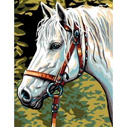 Canevas Luc Création Le cheval blanc de la forêt