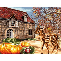 Canevas Luc Création La maison de la biche en automne