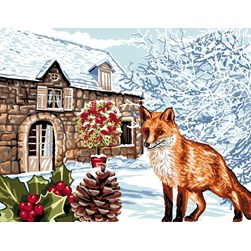 Canevas Luc Création La maison au renard en hiver