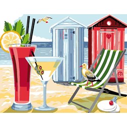 Canevas Luc Création Désaltération à la plage