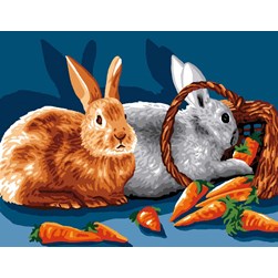 Canevas Luc Création Des gourmandises pour les lapins