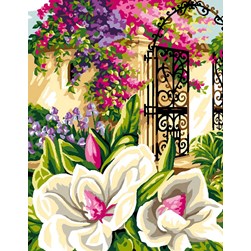 Canevas Luc Création Le jardinet fleuri