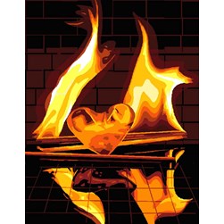 Canevas Luc Création Un feu de cheminée réchauffe le cœur