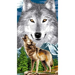 Canevas Luc Création L'appel du loup en montagne