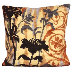 Coussin point de croix Collection d'art Ombre florale