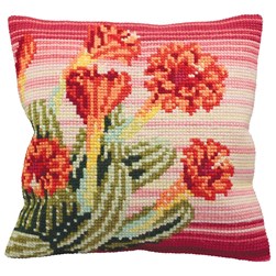 Coussin point de croix Collection d'art Le cactus du désert