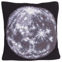 Coussin point de croix Collection d'art Le lune brillante