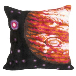 Coussin point de croix Collection d'art La planète jupiter