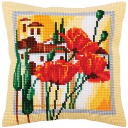 Coussin point de croix Collection d'art Couleur de Toscane