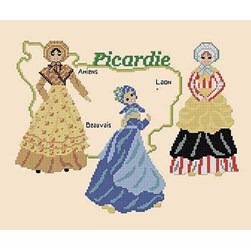 kit Point de croix Catherine Debusne La Picardie en costumes