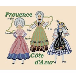 kit Point de croix Catherine Debusne Costumes de Provence Côte d'azur