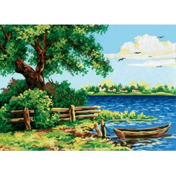 Canevas Collection d'art La petite barque du lac