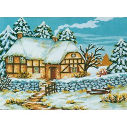 Canevas Collection d'art La chaumière enneigée
