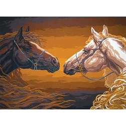 Canevas Collection d'art L'esprit des deux étalons