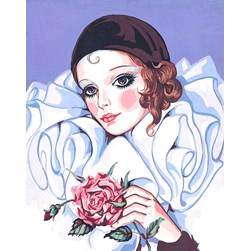 Canevas Collection d'art Pierrot à la fleur