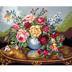 Canevas Collection d'art Le vase aux roses de la petite table