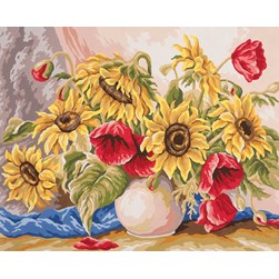Canevas Collection d'art Coquelicots et tournesols