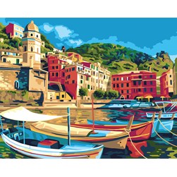 Canevas Collection d'art Les barques du canal