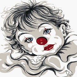 kit Canevas - Gros trous Collection d'art Portrait de pierrot