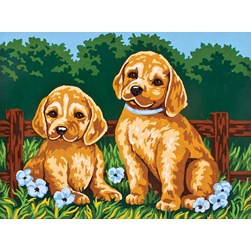 Canevas Collection d'art L'accueil des chiots
