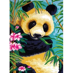 Canevas Collection d'art Le panda au coeur des bambous