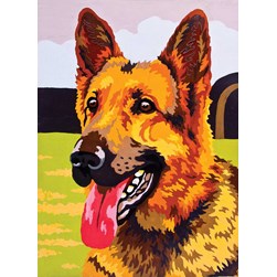 Canevas Collection d'art Le berger allemand aux aguets