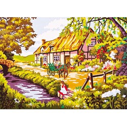 Canevas Collection d'art Chaumière au printemps