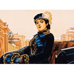 Canevas Collection d'art Femme en calèche