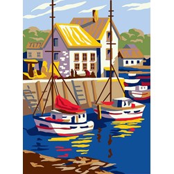 Canevas Collection d'art Les bâteaux au port