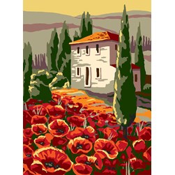 Canevas Collection d'art La demeure aux coquelicots