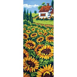 Canevas Collection d'art La maison au champ de tournesol