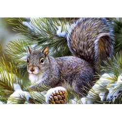 Broderie diamant Collection d'art Le pin de l'écureuil