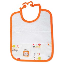 Bavoir à broder CSM L'ourson orangé