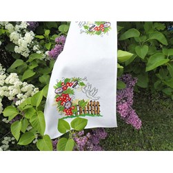 kit Chemin de table - Broderie Point de Croix compté Luc Création Barrière fleurie