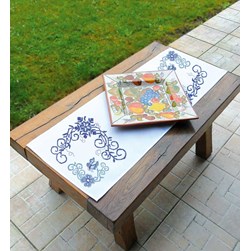 kit Chemin de table - Broderie Point de Croix compté Luc Création Fresque océane