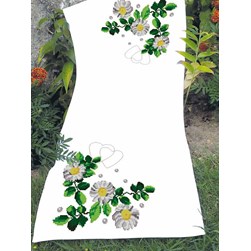 kit Chemin de table - Broderie Point de Croix compté Luc Création Les branche fleuries du printemps