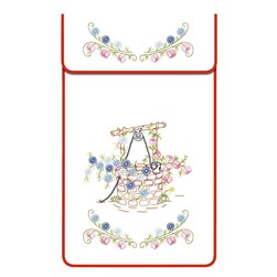 Cache Torchon - Broderie Traditionnelle Luc Création Cache torchon coton blanc - le puit fleuri