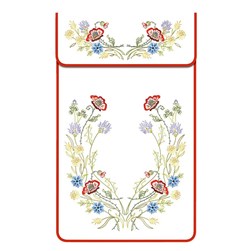 Cache Torchon - Broderie Traditionnelle Luc Création Cache torchon coton blanc - fleurs champêtres