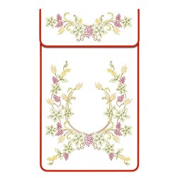 Cache Torchon - Broderie Traditionnelle Luc Création Cache torchon coton blanc - couronne de vigne