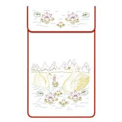 Cache Torchon - Broderie Traditionnelle Luc Création Cache torchon coton écru - les cygnes et nenuphars