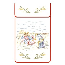 Cache Torchon - Broderie Traditionnelle Luc Création Cache torchon sur toile coton ecru - glaneuses