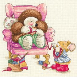 kit Point de croix Anchor Faisons du tricot - Country Companions