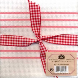 Toile aïda impression à broder DMC Toile Aida 5 5 lignes rouge imprimée