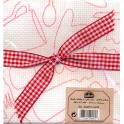 Toile aïda impression à broder DMC Toile Aida 5 5 cuisine rouge imprimée