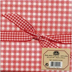 Toile aïda impression à broder DMC Toile Aida 5 5 vichy rouge imprimée