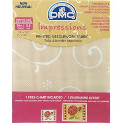 Toile aïda impression à broder DMC Toile Aida 5 5 ornement blanc imprimée