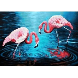 Broderie diamant Collection d'art La grace des flamants roses