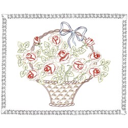 Kit napperons dentelle - Broderie Traditionnelle Luc Création Un panier de jolies roses