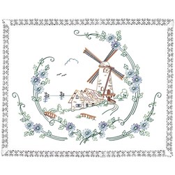 Kit napperons dentelle - Broderie Traditionnelle Luc Création Le moulin du village